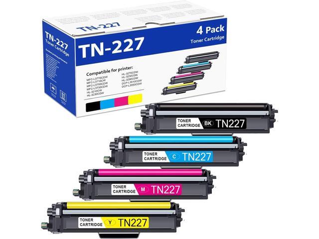TN227 High Yield Toner Cartridge 4 Pack TN 227 TN-227BK/C/M/Y Replacement for Brother TN227 TN223 TN-227 HL-L3270CDW HL-L3210CW HL-L3230CDW.