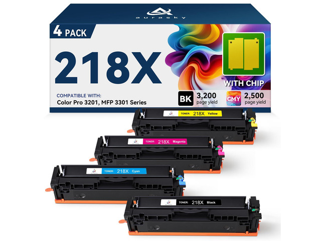 218X High Capacity Compatible Toner Cartridges with Chip Replacement for HP 218X W2180X 218A Works with 3201 3201DW MFP 3301 3301cdw 3301fdw...