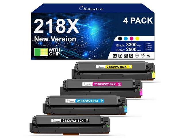 218X Toner Cartridges 4 Pack Compatible with HP 218X 218A W2180X W2180A High Yield with Chip 218X for HP Color LaserJet Pro MFP 3301sdw 3201dw...