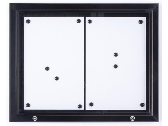 Weather Resistant, Magnetic Surface, Bulletin Board with Swing-Open Locking Door, Wall Mounted, Matte Black Finish Aluminum Frame, for Indoor Or...
