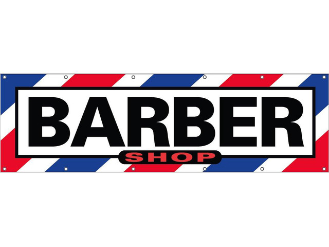 Barber Shop Vinyl Banner Business Sign With Metal Grommets (4x12)
