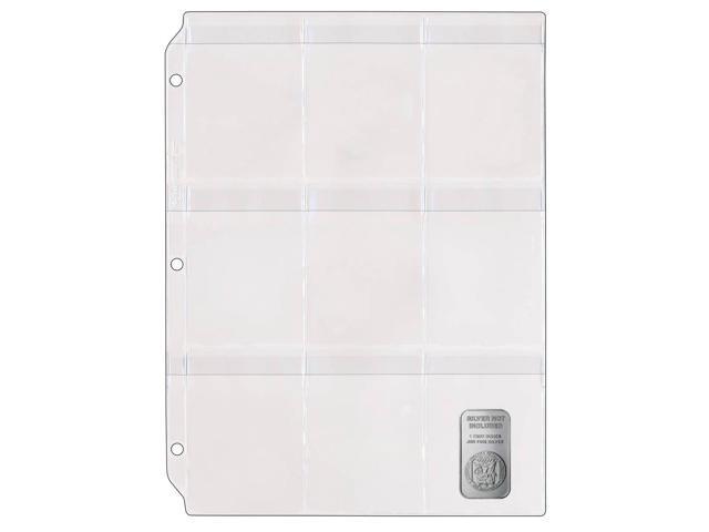StoreSMART® - Silver Bar Storage - 9-Pocket Binder Page with Flaps - 50-Pack - RMSTWPF-SILVER-50