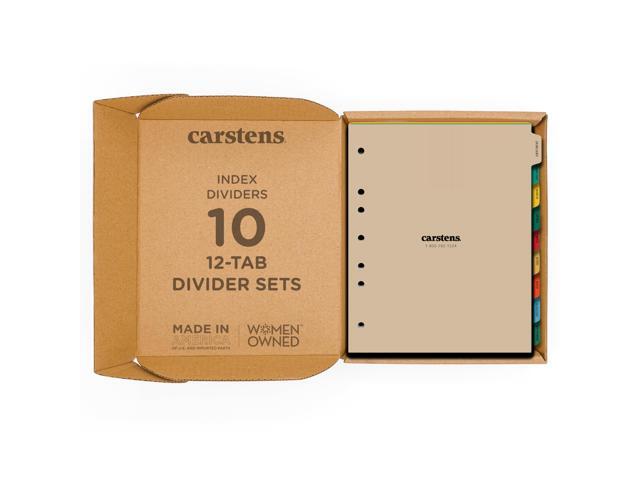 Heavy Duty Plastic Monthly Divider Set, 12-Tab, Multi-Color, for Side-Opening 3-Ring Binders, Case of 10