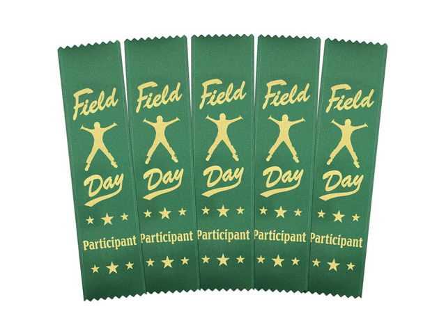 Field Day Participant Ribbons - 500 Green Bookmark Style Ribbons