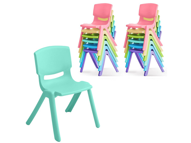 12Pcs Stackable School Chairs, Colorful Kids Plastic Chair for Toddlers with 11'' Seat, Kids Flexible Seating for Classroom Elementary, School,...