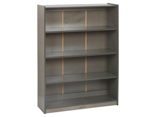 Classic Wooden Bookcase with Adjustable Shelves, 48in, Classroom Bookshelf, Grey Wash