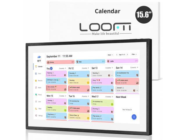 15.6 Inch Smart Digital Calendar 1920Ã—1080 Full HD Touchscreen Calendar & Family Planner with Chore Chart & Meal Planner, Wall-Mountable (Black...