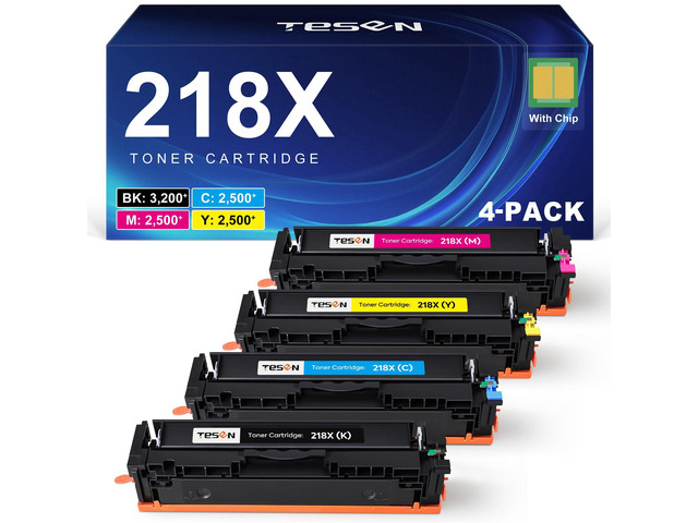 218X Toner Cartridges 4-Pack High Yield (with Chip) Compatible Replacement for HP Color Pro MFP 3301SDW 3301CDW 3301FDW 3201DW Printer 3301 3201...