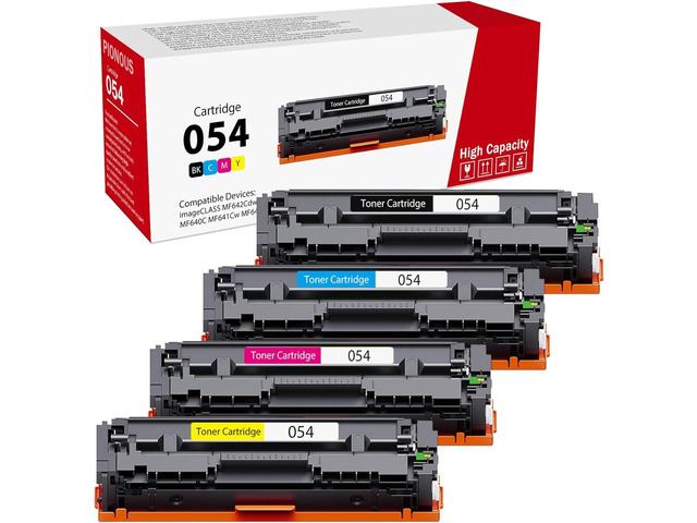 CRG-054 054 Toner Cartridges High-Yield (4-Pack, Black, Cyan, Magenta, Yellow) Compatible 054BK 054C 054M 054Y Toner Replacement for 054 Color...