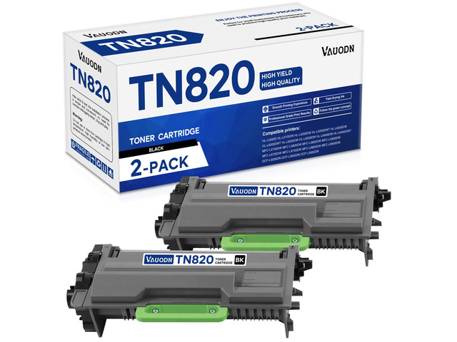TN820 2BK Black Toner Cartridges Compatible for Brother HL-L6200DW Printer Compatible with Brother TN-820 Black MFC-L5700DW MFC-L5850DW...