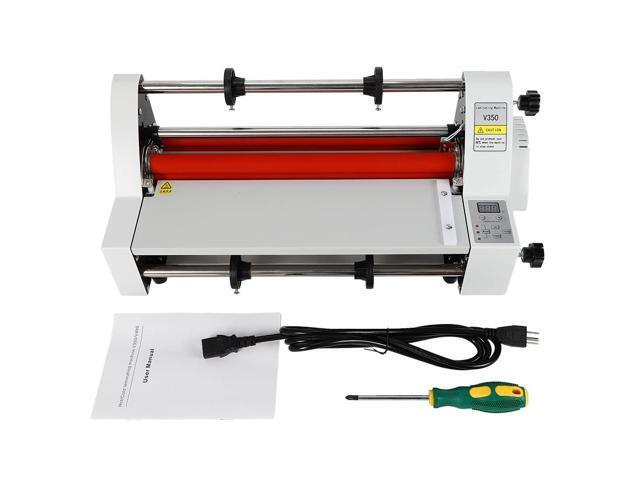 V350 13' 350mm Hot Cold Roll Laminator, Digital Display Single & Dual Sided Laminating Machine for BOPP, Pte, Highlighted Dbw, Cross Pattern Film