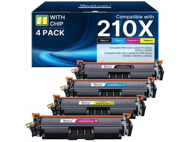 210X Toner Cartridges 4 Pack Replacement for HP 210X 210A 4301fdw with Chip Compatible for HP Color LaserJet Pro MFP 4301fdw Toner, MFP Pro...