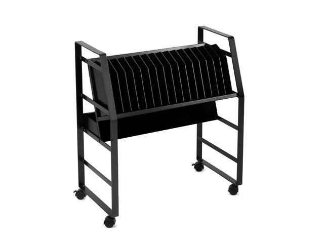 Line Leader 16-Device Mobile Charging Station Steel Rolling Cart for Laptops, Tablets, & Chromebooks Open Design with Dividers & UL-Certified.