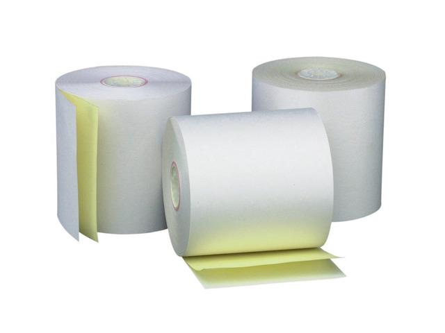 2 Ply POS/Cash Register Rolls, 3.25 Inches X 90 Feet, White/Canary, 50 per Carton (07705)