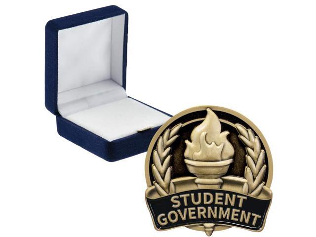 Scholastic Student Government Pins, Scholastic Student Government Pin with Blue Velvet Presentation Case, Prime
