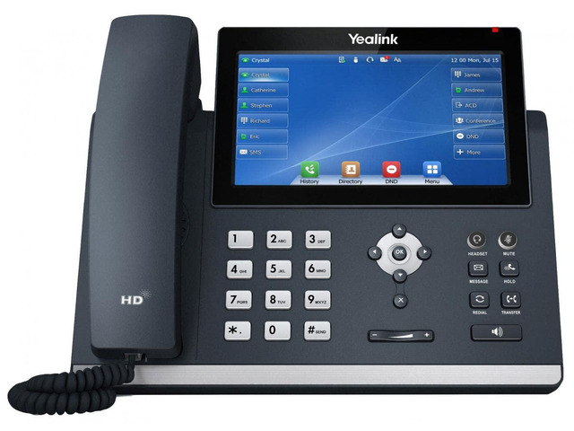 T48U IP Phone, 16 Lines. 7-Inch Color Touch Screen Display. Dual USB 2.0, Dual-Port Gigabit Ethernet, 802.3af PoE, Power Adapter Not Included...