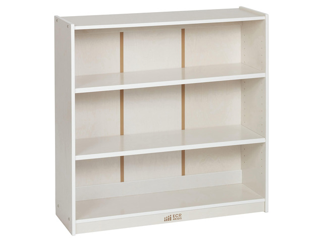 Classic Wooden Bookcase with Adjustable Shelves, 36in, Classroom Bookshelf, White Wash
