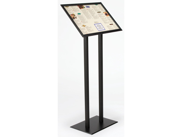 14 x 22 Sign Stand - Snap Open Frame Black Menu Stand for Floor, Aluminum, Sign Stand for Restaurants, Bars, Events (UCMB521BLK)