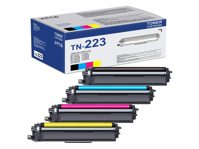 4 Pack TN-223 TN223 TN227 TN-227BK/C/M/Y Toner Replacement for Brother TN223BK/C/M/Y Toner Cartridge for TN223BK, TN223C, TN223M, TN223Y Toner...