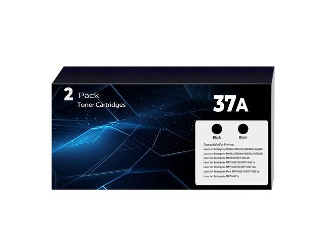 37A Toner Cartridges Replacement Enterprise M607, M608, M609 Series for HP 37A 37X Toner (with Chip) CF237A CF237X Works for Enterprise MFP M631,...
