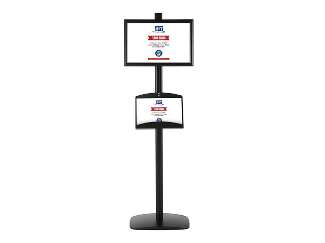 Free Standing Aluminum Display Stand Single Sided Document Brochure Sign Holder Front Loading Portrait Landscape Black Snap Frame 1x(11x17) and...