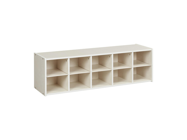 Streamline 10 Cubby Tray Storage Cabinet, 2x5, Classroom Furniture, White Wash