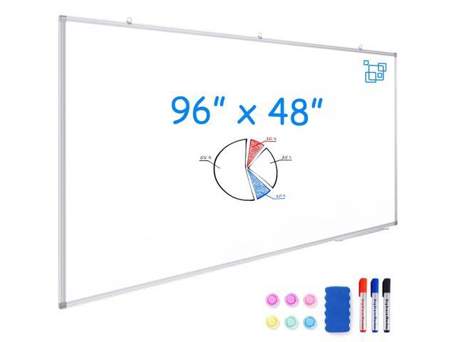 White Board Dry Erase 96x48, Large Magnetic Whiteboard for for Wall 8'x4' Giant Aluminum Frame Presentation Marker Board with a Long Pen Tray,...