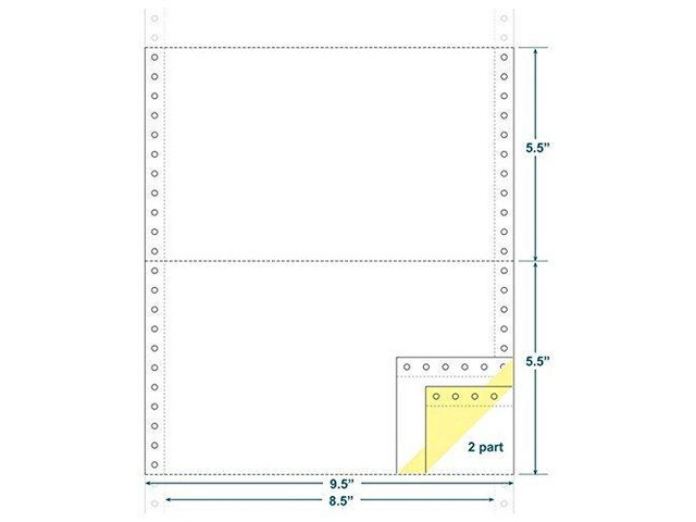 2-Ply Carbonless Paper, White/Canary, Form Size 9-1/2' x 5-1/2' (W x H) (Carton of 3600)