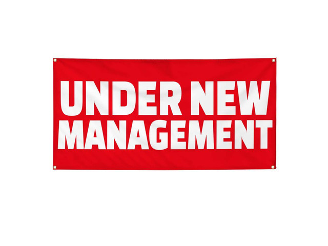 Vinyl Banner Multiple Sizes Under New Management Advertising Printing W Business Outdoor Weatherproof Industrial Yard Signs Red 10 Grommets...