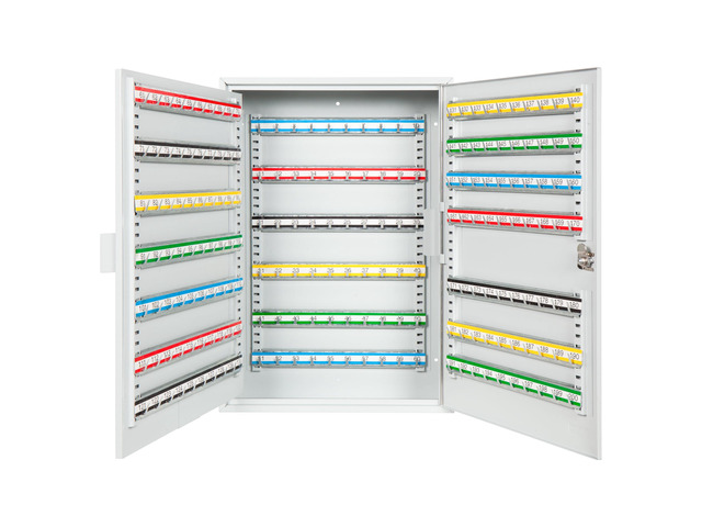200 Position Steel Key Cabinet - Organize and Secure Key Storage Lock Box with Numbered Hooks and Tags for Valets, Hotel, Office, Car Dealerships...