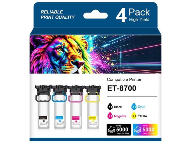 Remanufactured R02L Ink Cartridge R02L120 R02L220 R02L320 R02L420 R02 Compatible with Workforce Pro ET-8700 ET 8700 ET8700 (4 Pack,BK/C/M/Y)