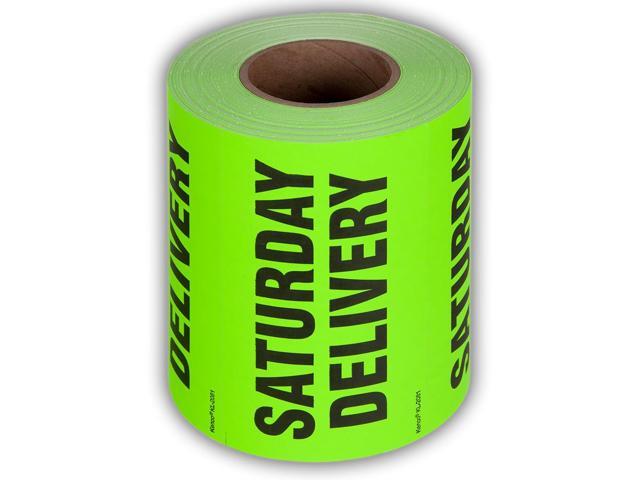 3' X 5' Saturday Delivery Fluorescent Shipping Label Stickers for Shipping and Packing - 500 Labels Per Roll (10 Pack)