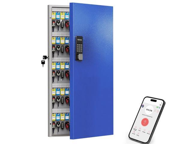 120 Key Lock Box, Smart Key Cabinet with Key Management System, App, Bluetooth, Dynamic/Static Password, WiFi Unlock(Sold Separately), Wall-Mount...