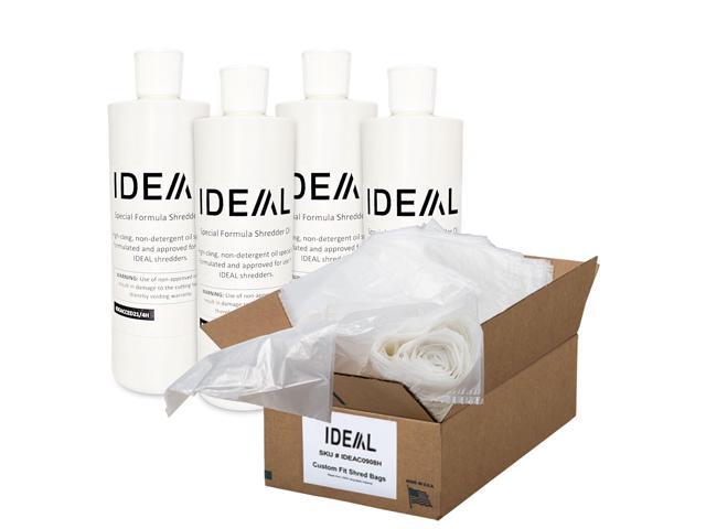 IDEAL Maintenance Bundle: AC0901H Gusseted Shredder Bags 40x14x48 Case 80 56-Gallon + High-Cling Lubricating Oil 6 Quart Bottles IDEACCED21/6H...