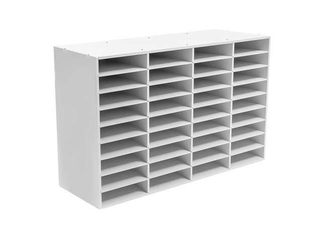 Literature Organizers, 36 Compartment Medium Oak Economical Organization, Wood Literature Sorter, Office Mailbox with Adjustable Shelves,...