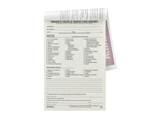 Detailed Driver's Vehicle Inspection Report Book, 25 Pack 31 Sets of Forms, 2-Ply Carbonless, 5.5' x 8.5', Meet FMCSR Requirements, DOT Compliant,...