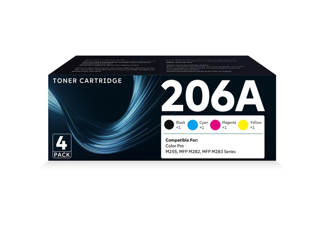 206A Toner Cartridges Compatible Replacement for HP Color Pro MFP M283fdw M283cdw M283fdn M282nw Pro M255dw Printer W2110A W2111A W2112A W2113A...