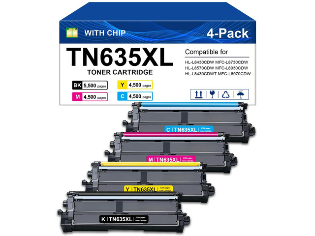 TN635XL TN635 TN635XXL Toner Cartridge Compatible for Brother TN635XL Toner Cartridge TN635 for HL-L8430CDW HL-L8430CDWT HL-L8570CDW MFC-L8930CDW...