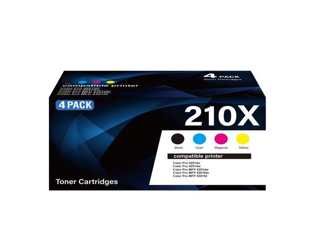 210X Toner Cartridge with Chip 4-Pack High Yield Replacement for HP 210X W2100X W2101X W2102X W2103X 210A Compatible with HP Color Laser Jet Pro...