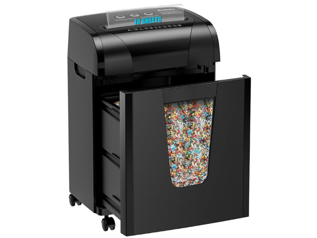 Paper Shredder, 18-Sheet Cross Cut with 5.28-Gallon Pull Out Bin, P-4 Security Level, Shred Paper and Credit Card and CD, Durable & Fast with Auto...