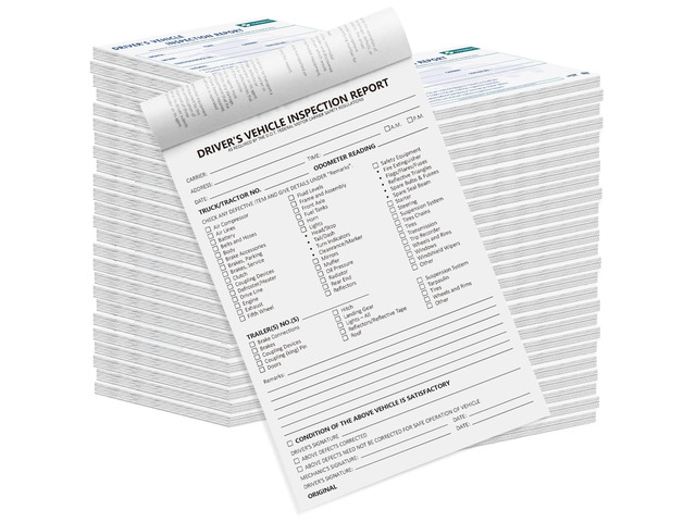 Detailed Driver's Vehicle Inspection Report, Pre Trip Inspection Book 50 Pack, 2-Ply Carbonless, 35 Sets of Forms per DVIR Log Book for Truck...
