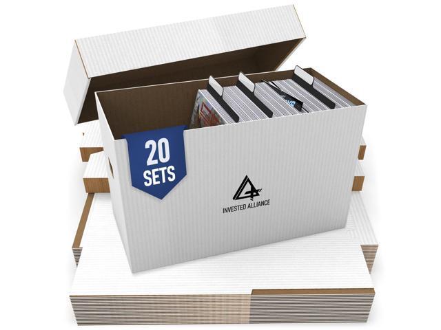 Premium Short Comic Book Storage Box Organizer with Lid Thick Cardboard Comic Storage Box For Collectibles Fits 150-175 Current/Silver Age, Heavy...