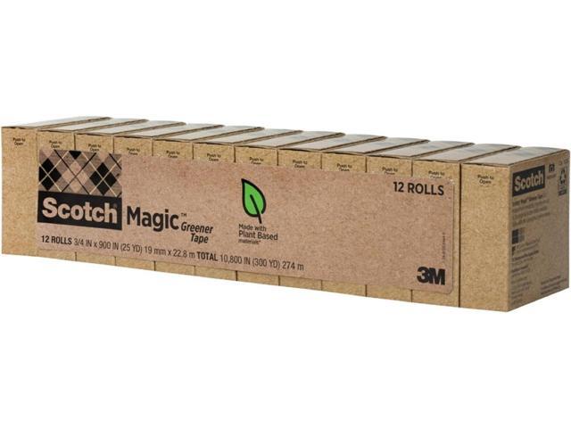 Magic Greener Tape, Invisible Tape for Fixing Paper, Office Supplies and Back to School Supplies, 0.75 in.x 900 in., 12 Rolls (Pack of 12)