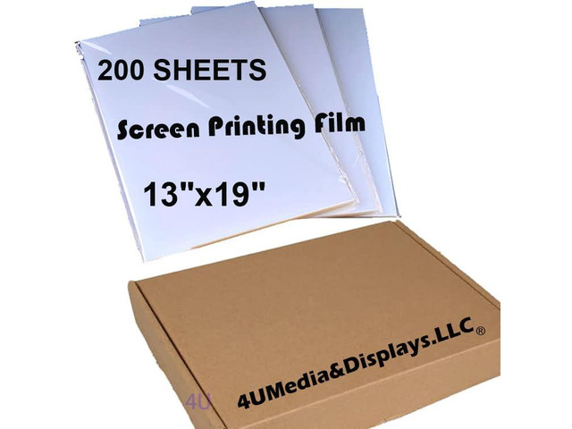 200 SHEETS 13'x19' Waterproof Inkjet Transparency Film for Silk Screen Printing