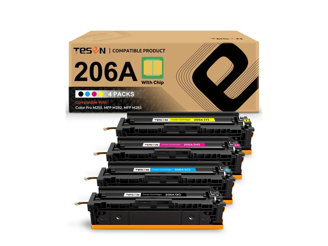 206A M283fdw Toner Cartridges 4 Pack with Chip Compatible Replacement for HP 206A Toner Set W2110A W2111A W2112A W2113A for HP Color Pro MFP...