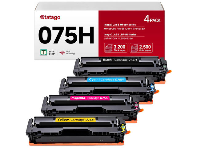 075H 075 MF665Cdw Toner Cartridge Compatible for Canon 075H 075 CRG075 CRG-075 Works with Canon Color imageCLASS LBP646Cdw MF663Cdw MF662Cdw...