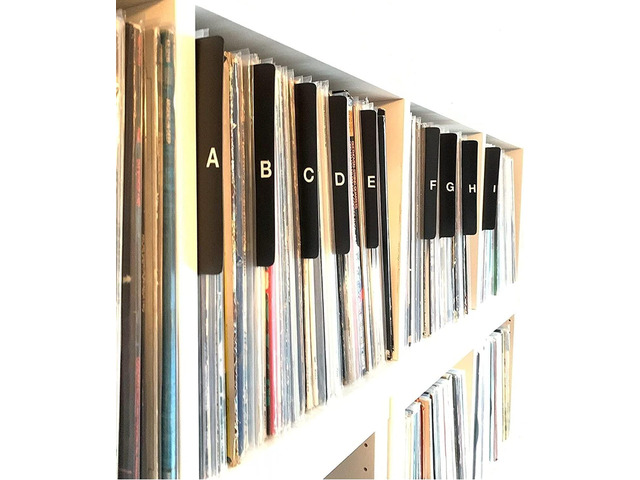 [Do-it-Yourself] DIY Kit A to Z Black LP Vinyl Record Dividers [12-inch Tabbed Index 12in. Album Organizers/Organization A-Z Alphabetize Alphabet...