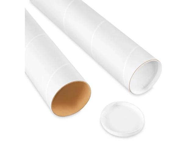 ProLine 2 x 24',.060' thick White Kraft Heavy-Duty Mailing Shipping tubes with End Caps (50)