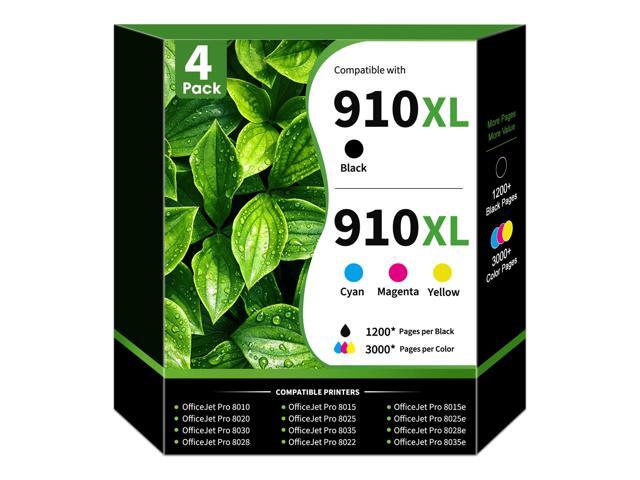 910XL Ink Cartridges Replacement for HP 910 910XL Ink Cartridges Combo Pack Work with HP OfficeJet Pro 8020 8025 8010 8035 8022 8030 8025e 8015e.
