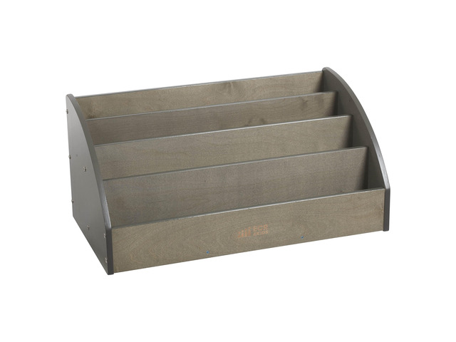 Forward-Facing Wooden Toddler Book Display, Beginner Bookshelf, Grey Wash Easy-access organization, 4 shelves, low-profile design, home and...